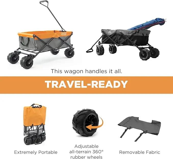 Creative Outdoor Original Folding Wagon All-Terrain Wheels by GreenHaven Gardens