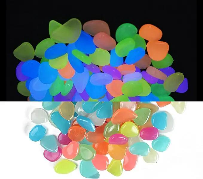 Oismys Glow in Dark Rocks Luminous Stones 200Pcs Garden Accessories Micro Landscape Fish Tank Decoration Outdoor Patio Lawn Yard Kit by GreenHaven Gardens