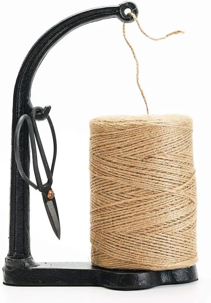 Sungmor Cast Iron Garden Twine Holder Set - 1300ft. Natural Jute Twine String & Rope Rack & Scissors - Decorative & Practical Home Arts Crafts Tools for Picture Display Gift Wrapping Packing Gardening by GreenHaven Gardens