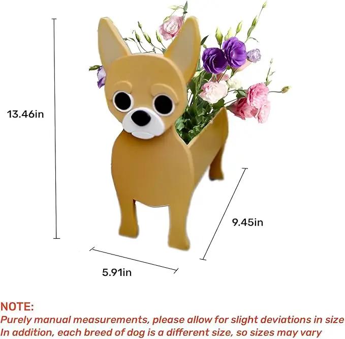 Chihuahua Dog Planter Plant Pots,Cute Garden Dog Flower Planter,Dog Planters Birthday Gifts for Women,Office,Indoor/Outdoor Decor(9.45 * 5.91 * 13.46in) by GreenHaven Gardens