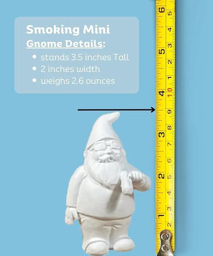 Gnometastic Gnude Mini Gnomes - Smoking Hippie Unpainted Gnome Statue, 3.5in DIY Paint Your Own Gnome Mini -Funny Garden Gnomes to Paint for Adults by GreenHaven Gardens