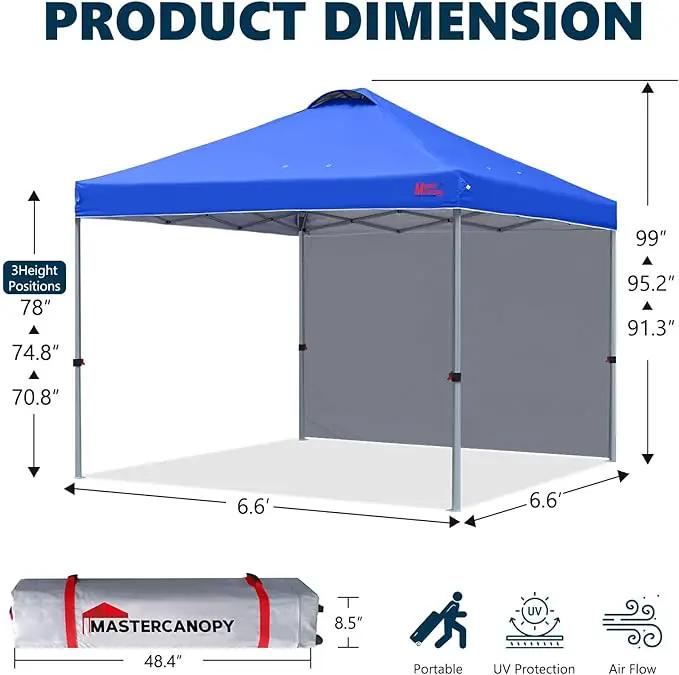 MASTERCANOPY Durable Pop-up Canopy Tent with 1 Sidewall (6.6'x6.6',Blue) by GreenHaven Gardens