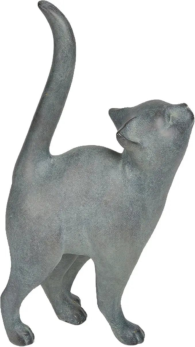 Newman House Studio Garden-Statues Cat-Figurines Home Garden Decor - Farmhouse Backyard Polyresin Kitten 7.6L x 4W x 14.5H inch by GreenHaven Gardens