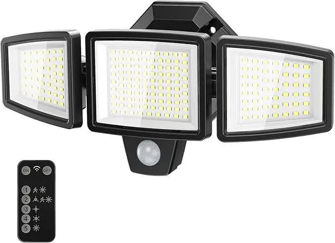 65W LED Flood Lights Outdoor, 6500LM, Waterproof, 6500K Motion Sensor Flood Lights Outdoor with Adjustable 3 Head Detected Floodlight for Outside Entryway Garage, Yard, Porch by GreenHaven Gardens