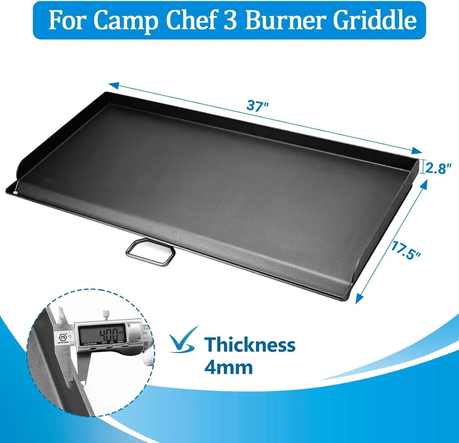 Cast Iron Griddle for Camp Chef 3 Burner Stove, 16" Flat Top Griddle Accessories for Camp Chef Cooking Systems GB90D TB90LW TB90 TB90LWG TB90LWG15 SPG90B CCH3 by GreenHaven Gardens