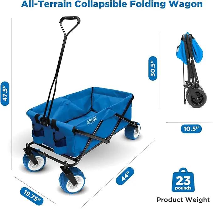 Creative Outdoor Original Folding Wagon All-Terrain Wheels by GreenHaven Gardens