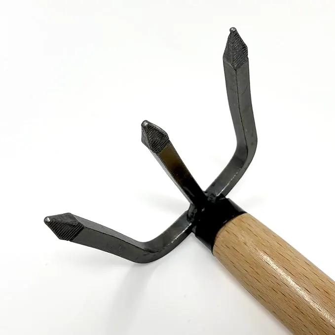HACHIEMON Japanese Craftsmanship Garden Tool Hand Cultivator Rake Tiller Tool - Durable and Lightweight - Made in Japan by GreenHaven Gardens
