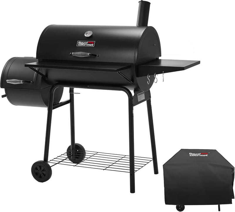 Royal Gourmet CC1830SC Charcoal Grill Offset Smoker with Cover, 811 Square Inches, Black, Outdoor Camping by GreenHaven Gardens