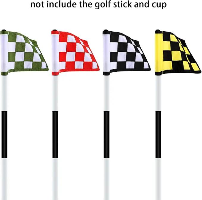 Golf Flag,Konday Checkered Training Putting Green Flags, Golf Target Flags for Indoor Outdoor Backyard Garden,8.7inch*6inch (4-pack) by GreenHaven Gardens
