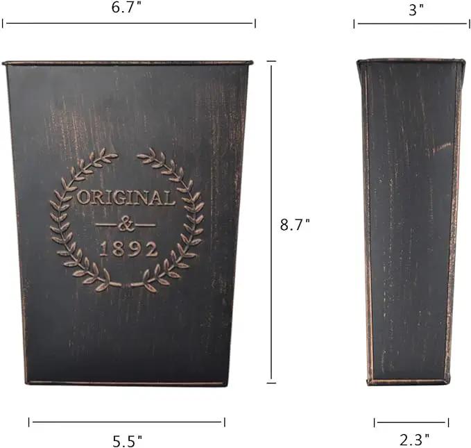 LESEN Rustic Metal Wall Planter Country Home Hanging Wall Vase Pocket for Plants or Flower Indoor or Outdoor Farmhouse Wall Decor,Set of 2 by GreenHaven Gardens