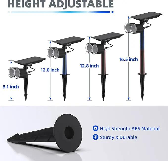 Barrina Solar Spot Lights Outdoor, 360° Horizontal Adjustable, 24 LEDs Solar Spotlights Outdoor Waterproof, 6500K 3 Modes, Solar Powered Garden Lights for Outside Landscape Yard, Auto On/Off, 4 Pack by GreenHaven Gardens