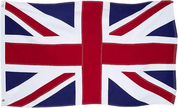 Homissor British Flag 3x5 Union Jack England Flags Embroidered Sewn Stripes United Kingdom UK Flag Heavy Duty Outdoor by GreenHaven Gardens