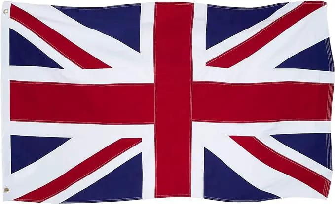 Homissor British Flag 5x8 Union Jack England Flags Embroidered Sewn Stripes Large United Kingdom UK Flag Heavy Duty Outdoor by GreenHaven Gardens