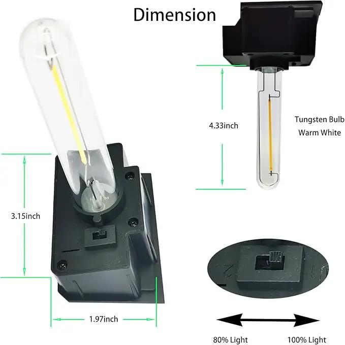 GOODFOEVER 2 Pack Solar Lights - Outdoor Fence and Wall Light Inserts, Waterproof