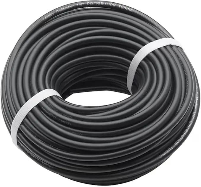 Rocky Mountain Goods Drip Irrigation Tubing - Heavy Duty Blank Drip Hose Ready for Custom Drip Irrigation Setup - Works with 1/4” Barbed Fittings - Black PVC - Easy to Use (100 Foot 1/4") by GreenHaven Gardens
