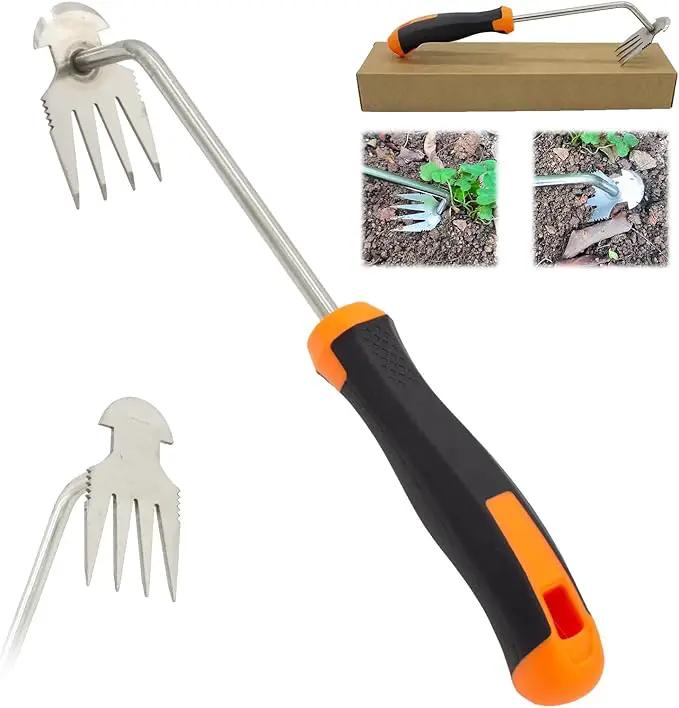 Weeding Artifact Uprooting Garden Weeding Tool, Upgraded Weed Removal Tool, Stainless Steel/Manganese Steel Weed Puller Manual Weeders for Home Gardening Yard Farmland (13in Stainless Steel Rubber) by GreenHaven Gardens