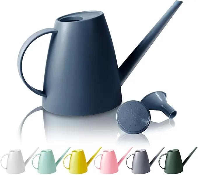 Watering Can for Indoor Outdoor Plants, Modern Small Watering Cans with Removable Nozzle, Long Spout Watering Can for Indoor Bonsai Plants Garden Flowers 1/2 Gallon 1.8L 60OZ (Dark Blue) by GreenHaven Gardens