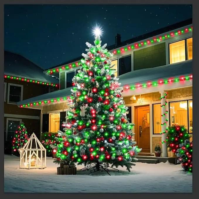 KNONEW 403FT 1000 LED Christmas String Lights Outdoor Green Wire Fairy Light 8 Modes & Timer Plug in Waterproof LED String Lights for Xmas Yard Tree Wedding Party Holiday Decorations (Red and Green) by GreenHaven Gardens