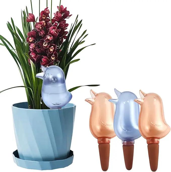 4 Pack Self Watering Spikes, Indoor Plant Watering Globes, Bird Shape Automatic Irrigation Spikes,Plant Watering Devices (Red&Blue) by GreenHaven Gardens