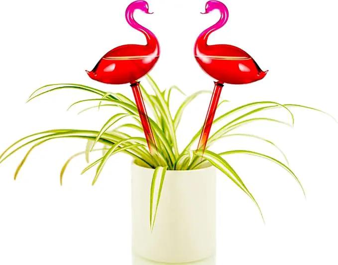 Adabocute Plant Watering Globes, Flamingo Self Watering Globes, Glass Self Watering Planter Insert, Gradient Hot Pink Plant Watering Devices, Automatic Plant Waterer Indoor, Watering Bulbs, 2 Pack by GreenHaven Gardens