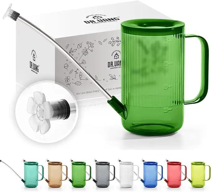 Small Watering Can Indoor Plants with Long Spout (1L, Green) by GreenHaven Gardens