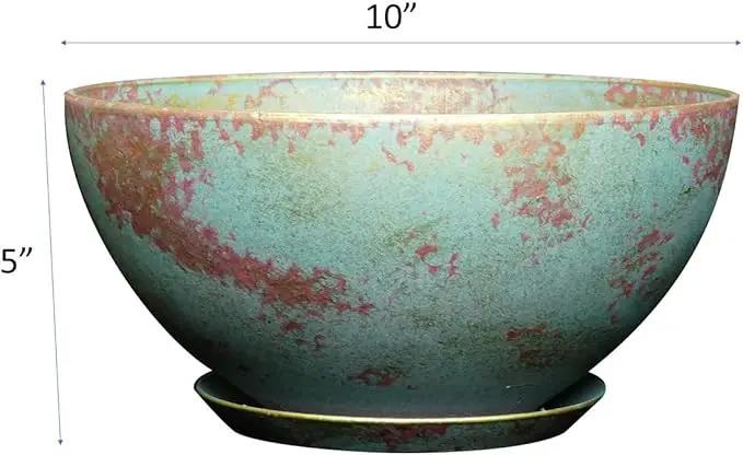 Classic Home and Garden Premiere Collection Planter, Rosie 10", Patina Copper by GreenHaven Gardens