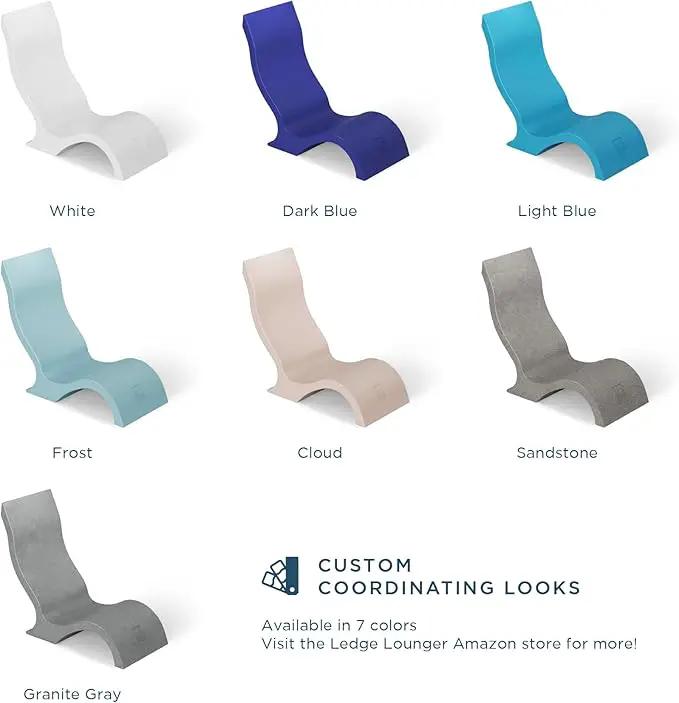 Ledge Lounger - Signature Chair - Inside Pool & Sun Shelf Lounge Chair - Designed for Shallow Shelves Up to 9” - Compatible with All Pool Types - Poolside & Sun Deck Tanning - Set of 2 - Sandstone by GreenHaven Gardens