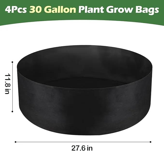 LBTING 4Pcs 30 Gallon Plant Grow Bags, Fabric Raised Planting Bed Heavy Duty Non-Woven Fabric Planter Pots for Garden Vegetables Flowers by GreenHaven Gardens