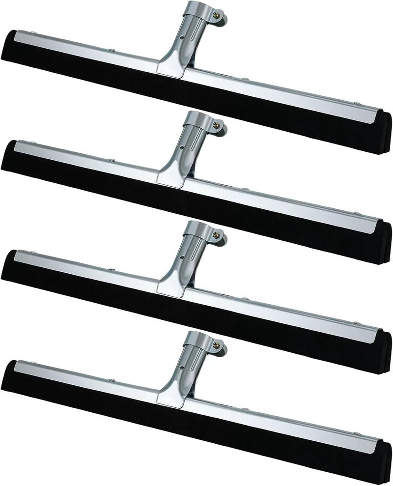 Lasnten 4pcs Double Foam Floor Squeegee for Concrete Industrial Floor Scrubber Stainless Steel Cleaning Squeegee with Rubber Heavy Duty Broom EVA Foam Blade for Garage Window Pool (18 Inch) by GreenHaven Gardens