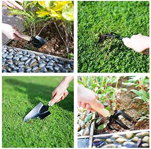 Garden Tools Set 10 Pcs, Heavy Duty Gardening Tool Kit with Storage Organizer, Ergonomic Hand Digging Weeder/Rake/Shovel/Fork/Sprayer/Gloves/Plant Rope/Pruner by GreenHaven Gardens
