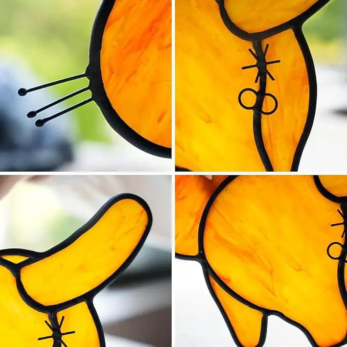 Orange Cat Decor Stained Glass Suncatcher for Window,Funny Cat Gifts for Cat Lovers Stained Glass Window Hanging,Cat Themed Gifts Cat Lovers Gifts for Women Girls Friends Mom by GreenHaven Gardens