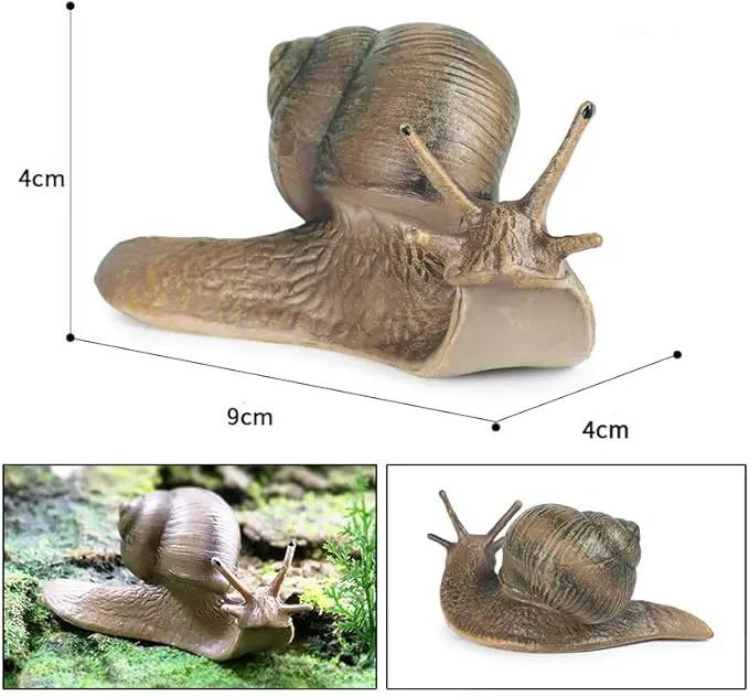 2 Pcs Snail Figurine Miniature Snail Model Realistic Animal Figurines Fairy Garden Micro Landscape Decor by GreenHaven Gardens