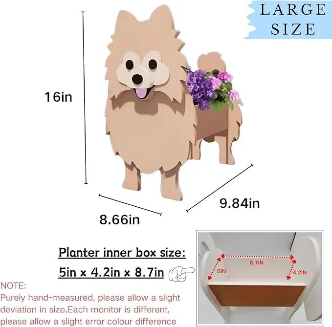 Brown Pomeranian Dog Planter Plant Pots,Cute Garden Dog Flower Planter,Large Dog Planters Birthday Gifts for Women,Office,Indoor/Outdoor Decor(9.84 * 8.66 * 16in) by GreenHaven Gardens