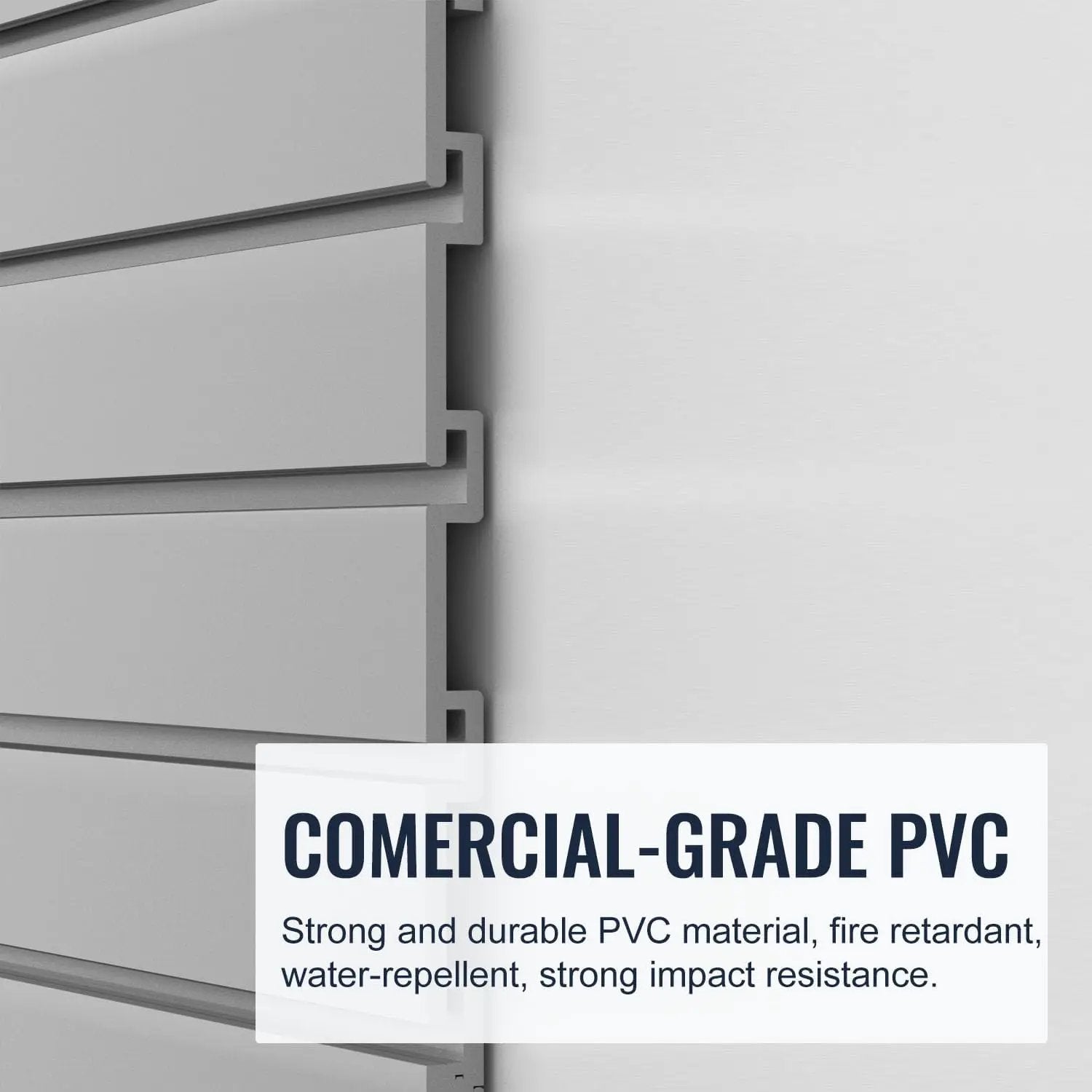 Slatwall Panel Garage Organizer PVC Slatwall Heavy Duty Wall Mounted Rack, Interlocking Slat Wall Panels for Tool Organization Peg Board(Grey 4 x 4 ft) by GreenHaven Gardens