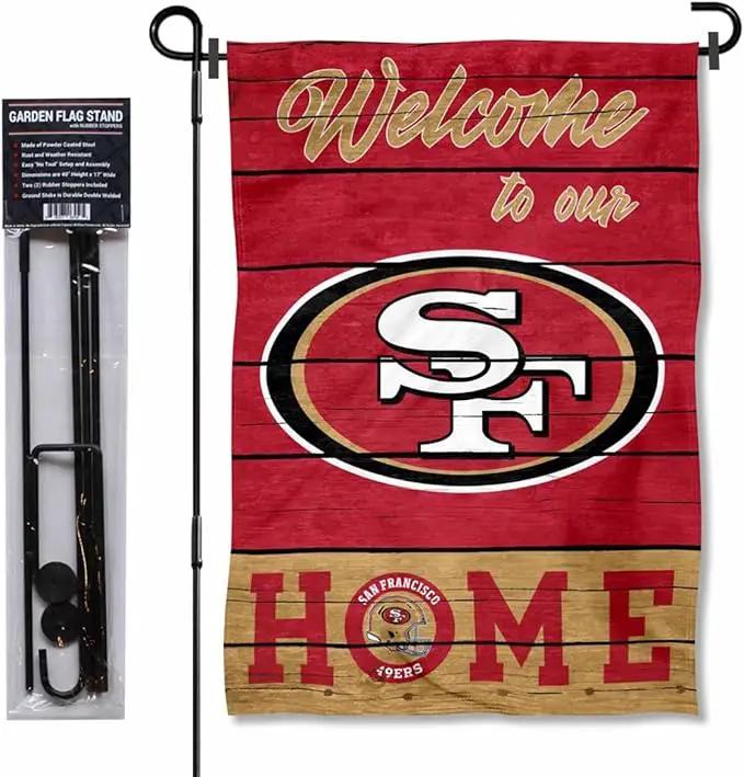 WinCraft San Francisco 49ers Welcome to Our Home Garden Flag and Flagpole Mount by GreenHaven Gardens