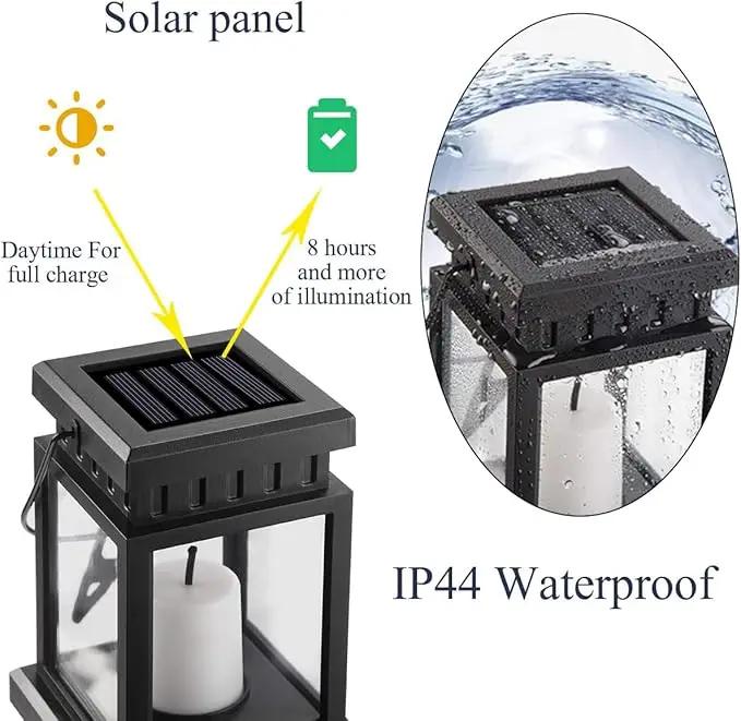 GIGALUMI Solar Lanterns Outdoor Waterproof, 4 Pack Hanging Solar Lanterns for Outside, Candle Effect Outdoor Lights for Pathway, Garden, Patio, Lawn, Porch, Gazebo, Tent, Tree, Yard(Constant Lights) by GreenHaven Gardens