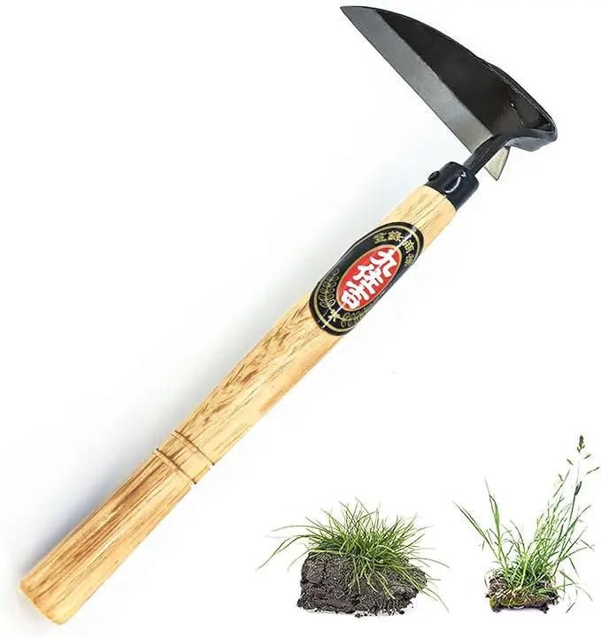 Kana Hoe 217 Japanese Garden Tool - Hand Hoe/Sickle is Perfect for Weeding and Cultivating. The Blade Edge is Very Sharp. (Beige-021) by GreenHaven Gardens