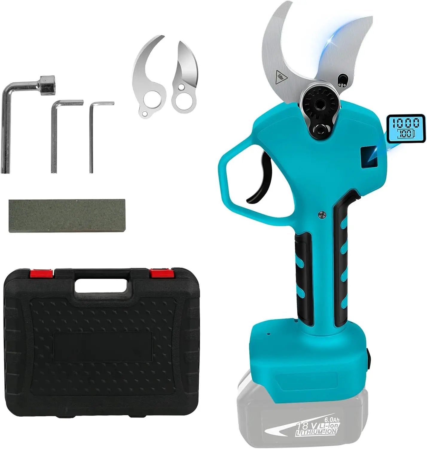 Electric Pruning Shears Compatible with Makita 18V Battery, 2.55“ (65mm) Cutting Diameter, Brushless Pruner Cutter with LED Display & SK5 Blades for Gardening Tree Pruning (Battery NOT included) by GreenHaven Gardens