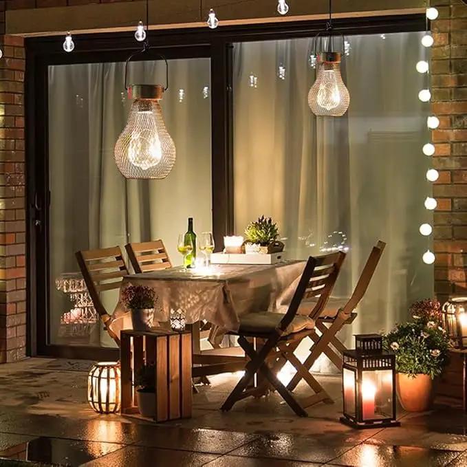 Solar Lanterns Outdoor Hanging Lights for Porch Waterproof,2 Pack Solar Lights Led Powered Lanterns Decorative for Outside Yard Garden Patio Pathway Decor by GreenHaven Gardens