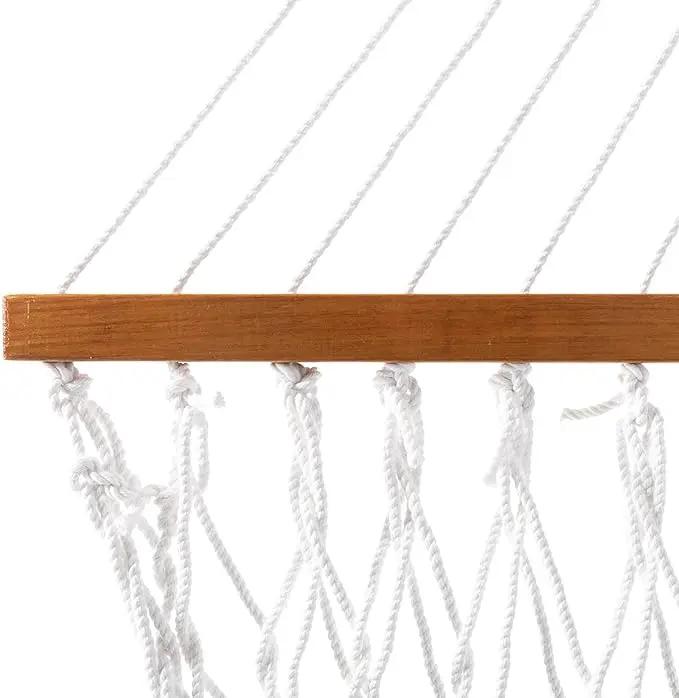 Original Pawleys Island Large White DURACORD® Rope Hammock with Extension Chains & Tree Hooks, Handcrafted in The USA, 450 LB Weight Capacity, 13 ft. x 55 in. by GreenHaven Gardens