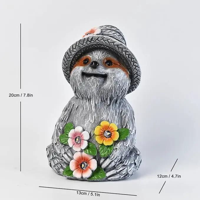 Solar Garden Outdoor Statues Adorable Sloth Figurine Lights with 4 LEDs, Ideal Garden Decor for Lawn, Patio, Balcony and Yard. Exquisite Lawn Ornament and Unique Gifts for Mom and Grandma by GreenHaven Gardens