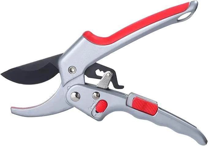 Upgraded Garden Clippers, Adjustable Germany Pruners, Work 3 Times Easier, Professional Pruning Shears, Cutting Rose, Flower, Hedge, Stem, Sharp Gardening Scissors, Arthritis Weak Hand Snips by GreenHaven Gardens