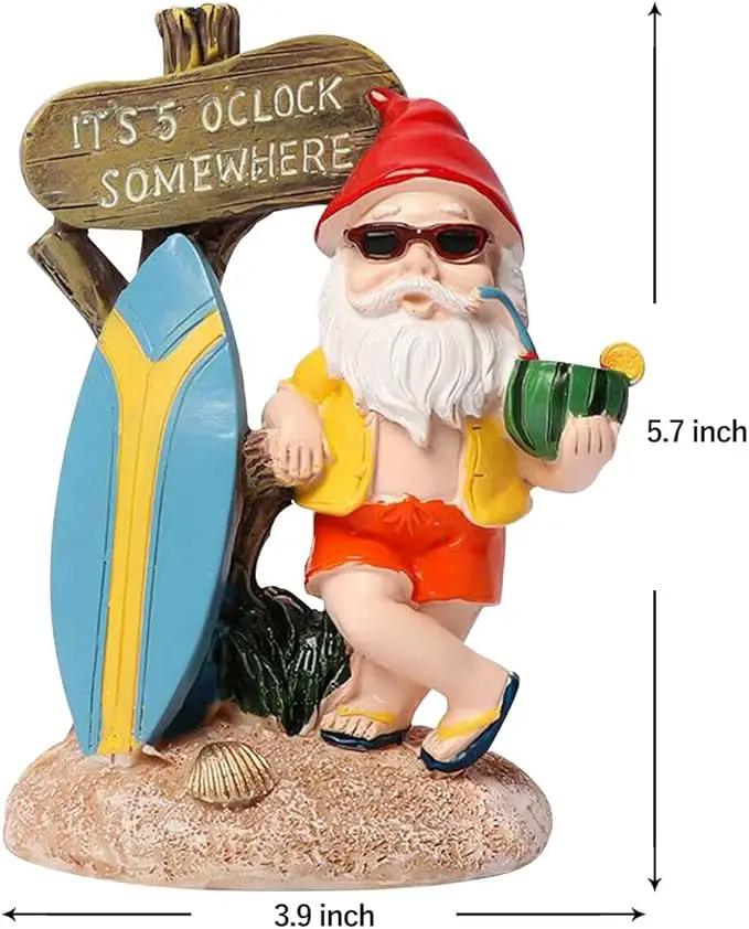 Garden Gnomes Outdoor Funny-It is 5 O'clock Somewhere Gnome Ourdoor Statue for Indoor Outdoor Garden Gnome Sculpture Patio Yard Lawn Dwarf Decoration by GreenHaven Gardens