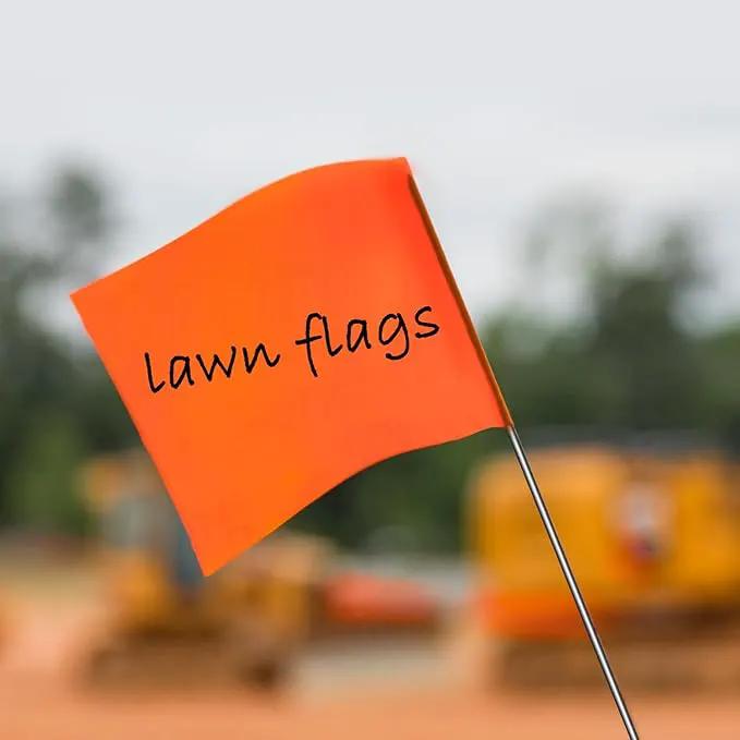 Zozen 50Pack Fluorescent Orange Marking Flags, Writable/15x4x5 Inch, Yard Flags for Lawn & Irrigation & Landscape & Sprinkler & Survey & Dog Training. by GreenHaven Gardens