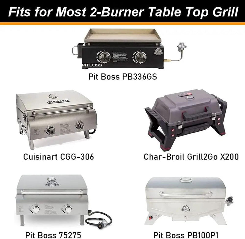 Tabletop Grill Cover for Pit Boss 75275 & PB336GS, Cuisinart CGG-306 Covers 24 Inch Table Top Most 2-Burner Portable Heavy Duty Waterproof Black WC003 24L*18W*13H inch (Black) by GreenHaven Gardens