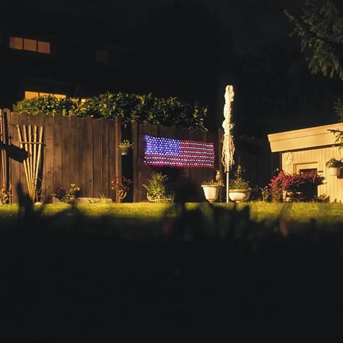 XTF2015 Solar American Flag Lights, 2 in 1 Solar Powered & Plug in American Flag Light, 420 LED Waterproof Patriotic Ornaments for Memorial Day, Independence Day, 4th of July, Party, Yard Decorations by GreenHaven Gardens