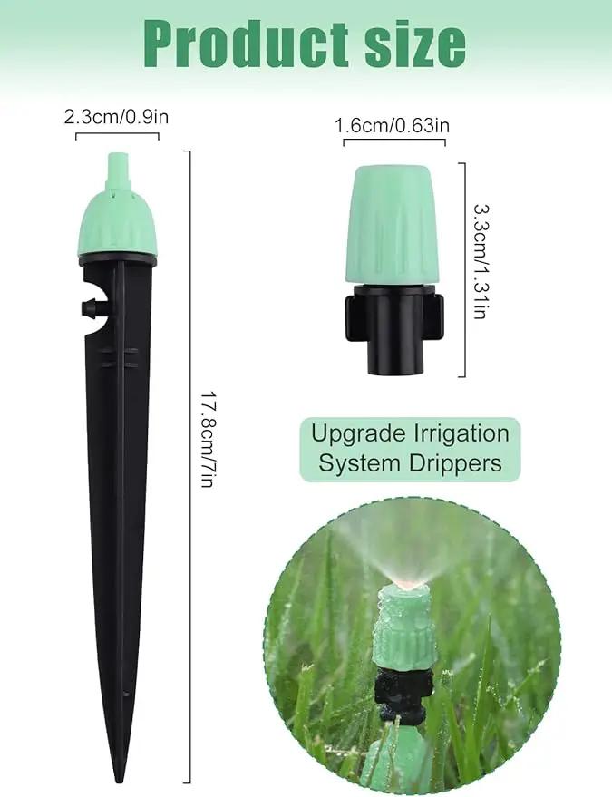 Kalolary 1/4 Inch Drip Irrigation Emitters, 20PCS Micro Spray Irrigation Drippers for 4/7mm Tube Adjustable 360 Degree Water Flow Sprinklers Garden Irrigation Sprayer for Potted Plants Watering System by GreenHaven Gardens