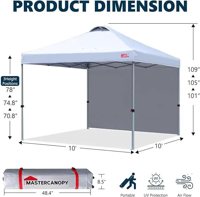 MASTERCANOPY Durable Pop-up Canopy Tent with 1 Sidewall (10'x10',White) by GreenHaven Gardens