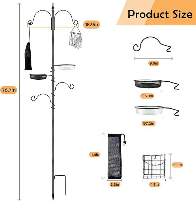 Premium Bird Feeding Station Kit - Multi Feeder Hanging Set with Suet Cage, Bird Bath & Finch Sock Attractors by GreenHaven Gardens