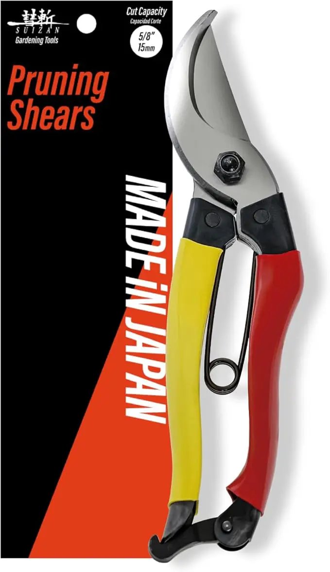 SUIZAN Bypass Pruning Shears 8” - Professional Japanese Hand Pruners Garden Scissors Gardening Tools by GreenHaven Gardens